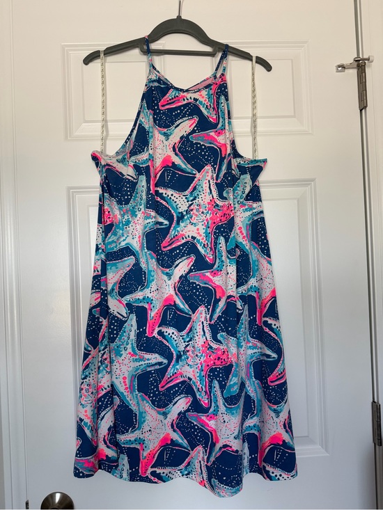Lilly Pulitzer Dresses & Skirts - Lilly Pulitzer Margot swing dress size M indigo star struck starfish pink blue
